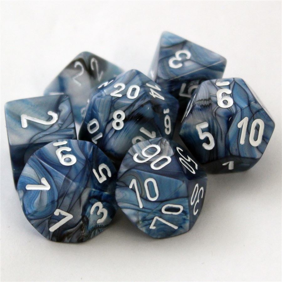 Chessex Signature Polyhedral Dice Set Slate/White