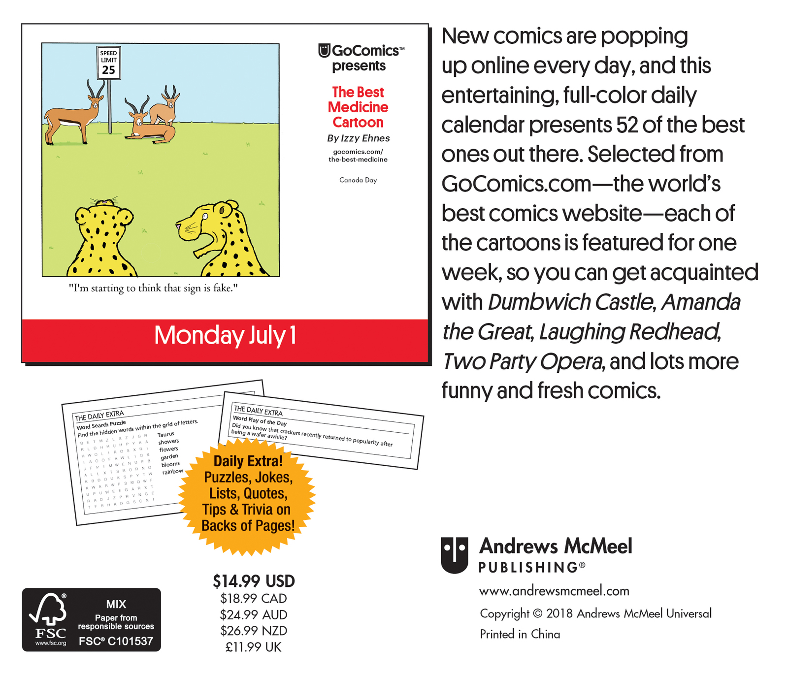 Gocomics Presents Comics Every Day 2019 Day-to-Day Calendar image