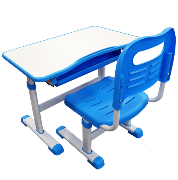 Gorilla Office: Kids Height Adjustable Desk with Chair - Blue