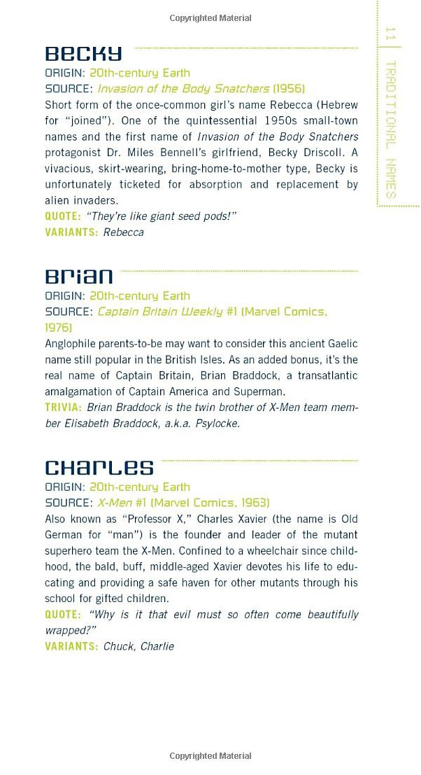 Sci-fi Baby Names by Robert Schnakenberg