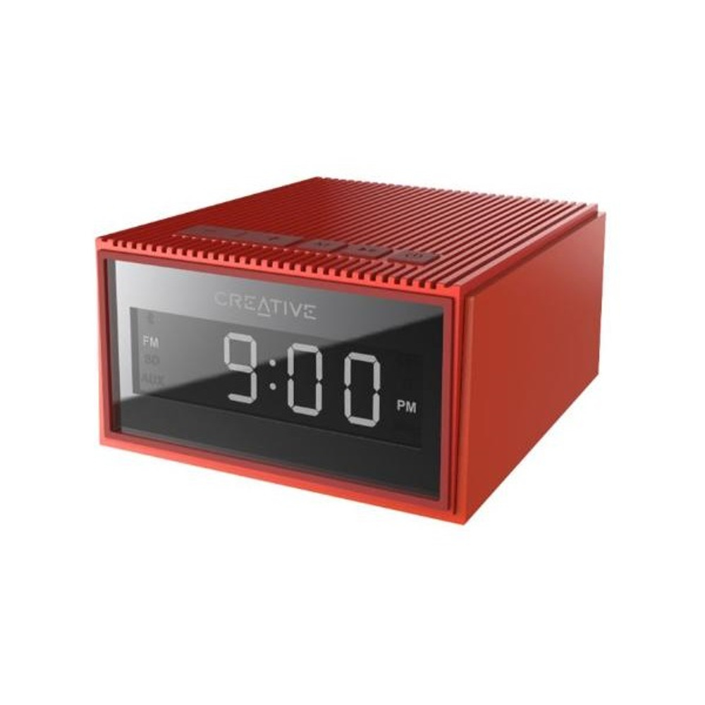 Creative Chrono Wireless Bluetooth Speaker and FM radio clock - Red image