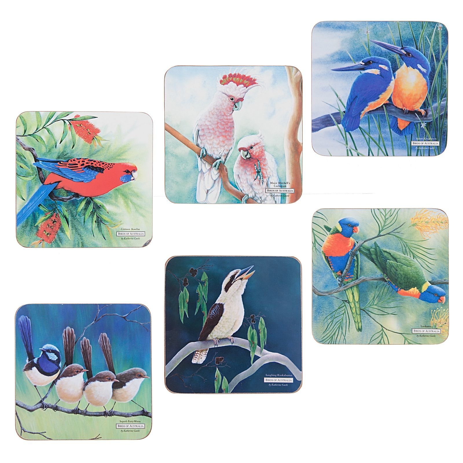 Maxwell & Williams Katherine Castle Birds of Australia Coasters (Set