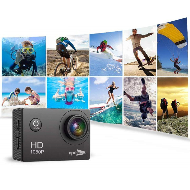 Ape Basics 1080P Waterproof Action Camera - Black image