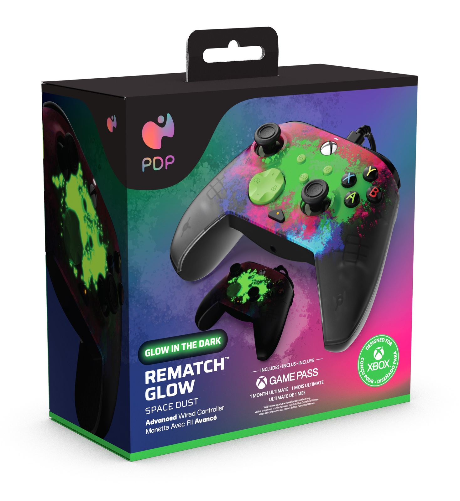 PDP Rematch Glow Wired Controller (Space Dust) on Xbox Series X, Xbox One