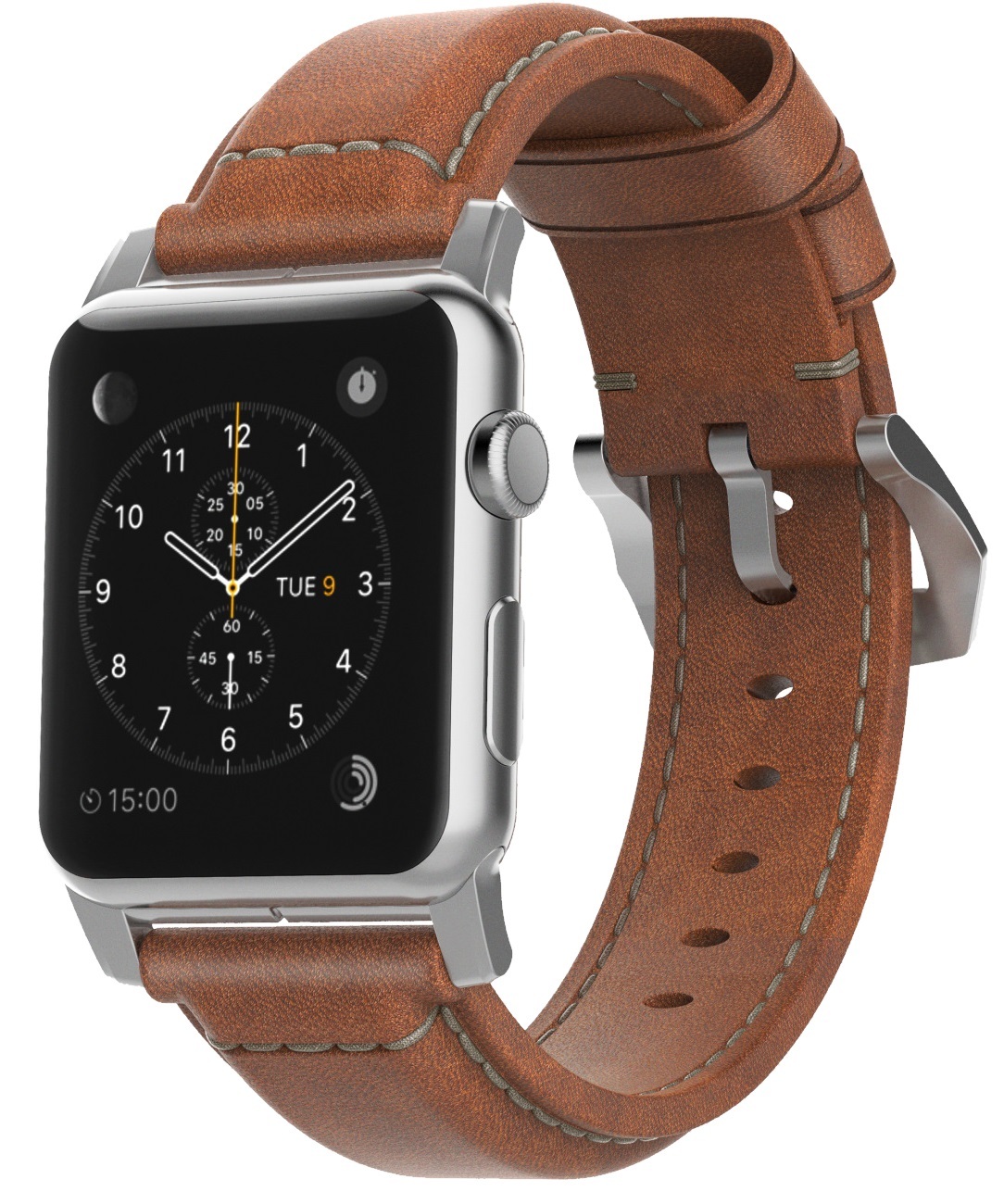 Nomad Horween Leather Strap for Apple Watch Traditional Build (Silver