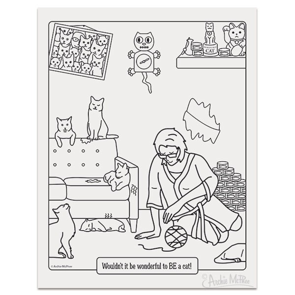 Crazy Cat Lady Colouring Book image