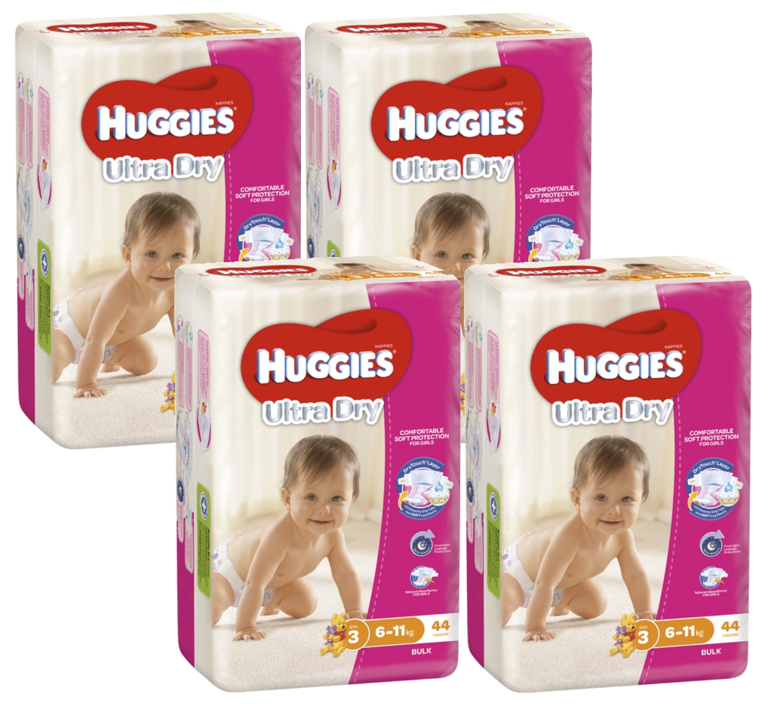 Buy Huggies Ultra Dry Nappies Bulk Value Box Size 3 Crawler Girl (176