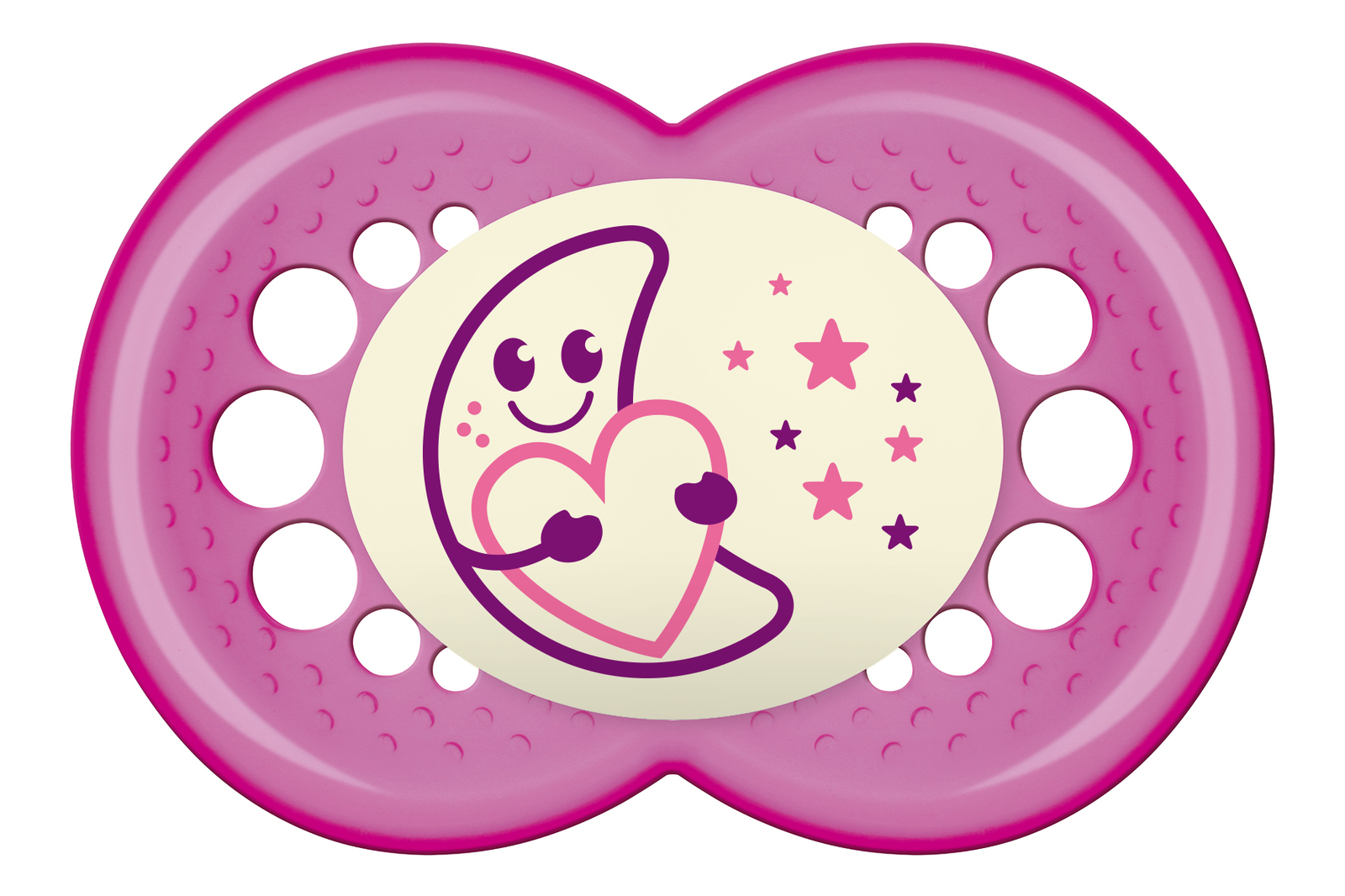 MAM Night Silicone Soother 4-24 Months - 2 Pack (Pink) image