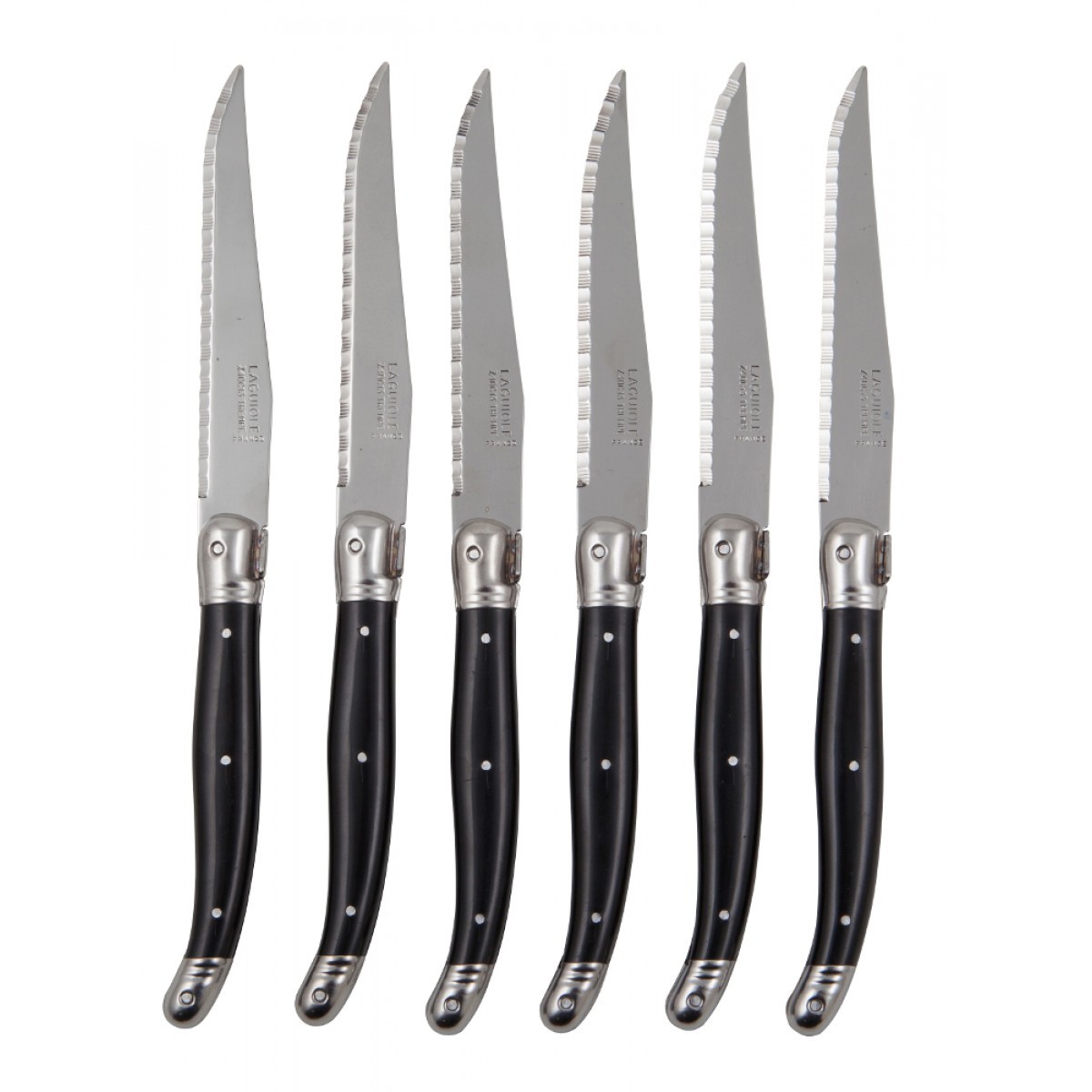 Andre Verdier Laguiole Debutant Steak Knife Set - Black (6pc) image