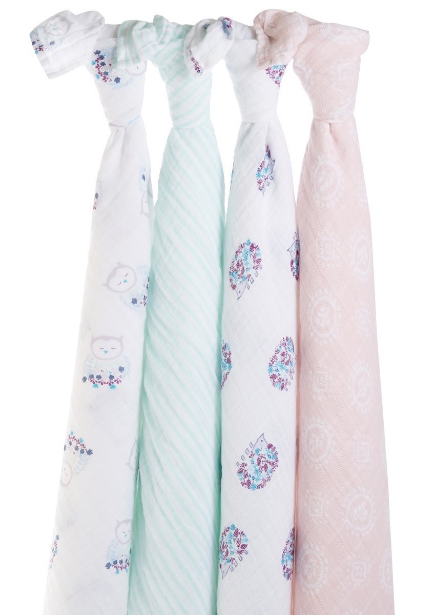 Aden + Anais: Classic Swaddle - Thistle (4 Pack)