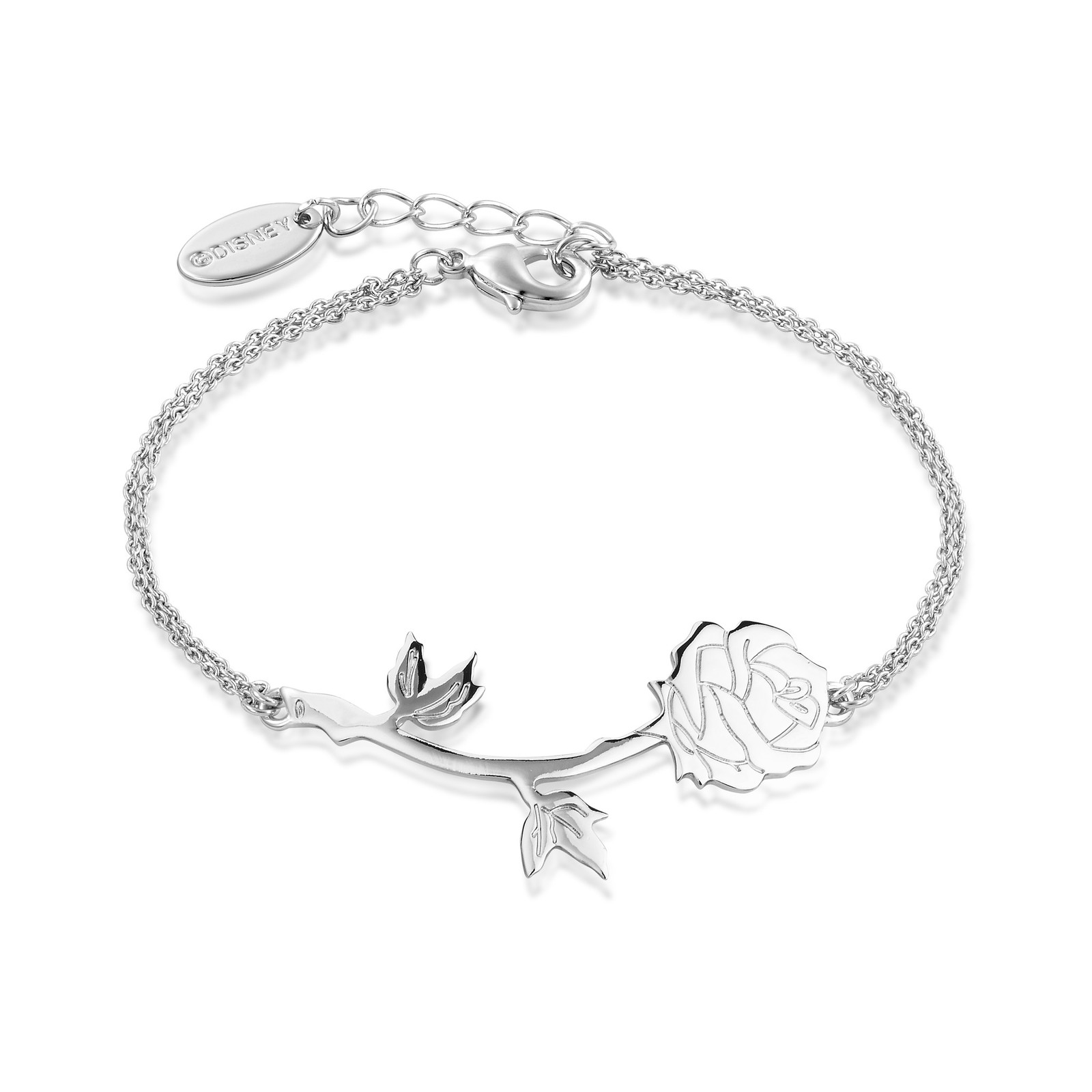 Disney: Beauty & The Beast Rose Bracelet- White Gold