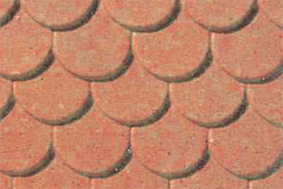 JTT Styrene Pattern Sheets Scalloped Edge Tile (2pk) - H0 Scale image