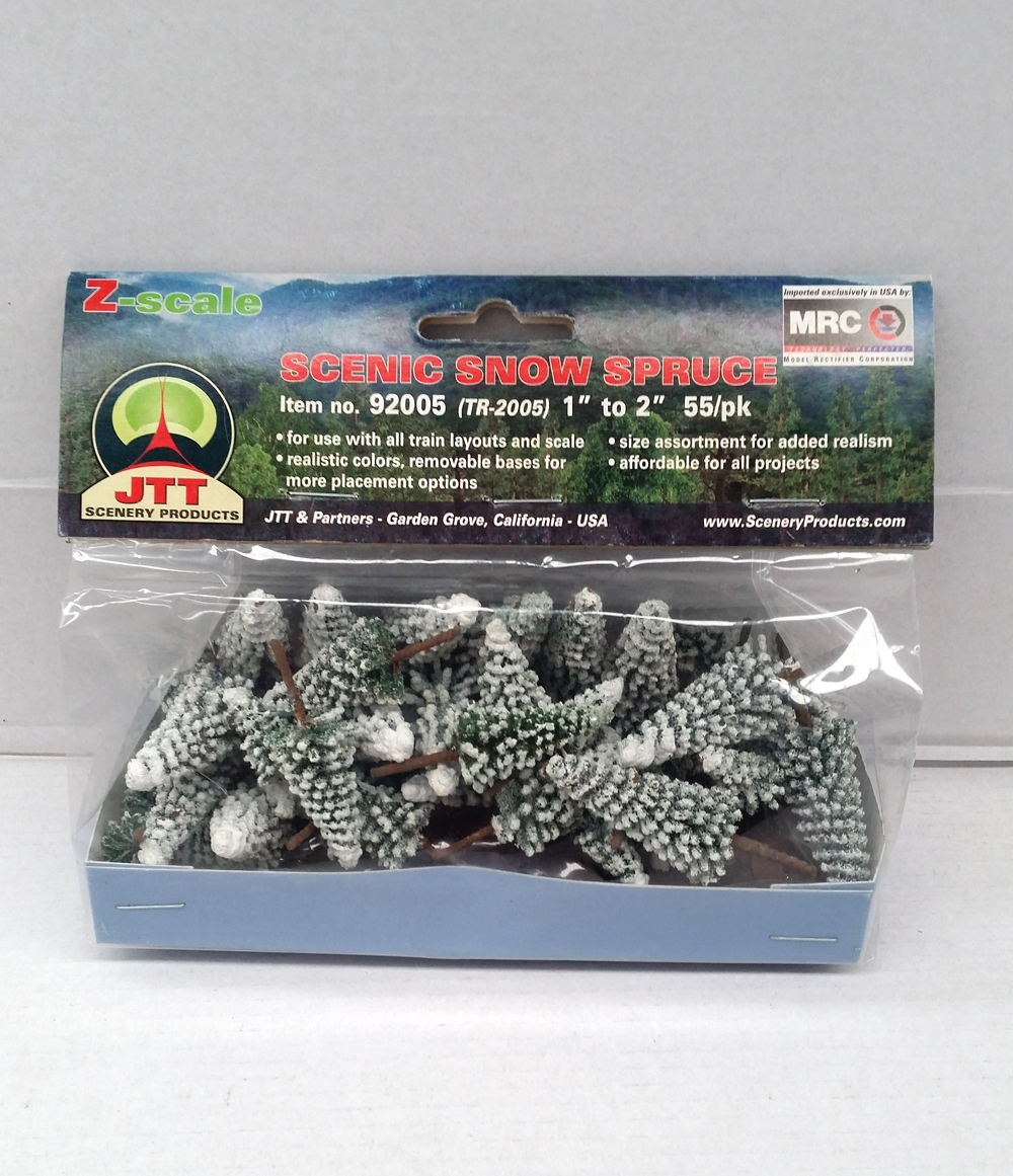 JTT: Z Scale Scenic Snow Pines 25mm-50mm (55 Pack)