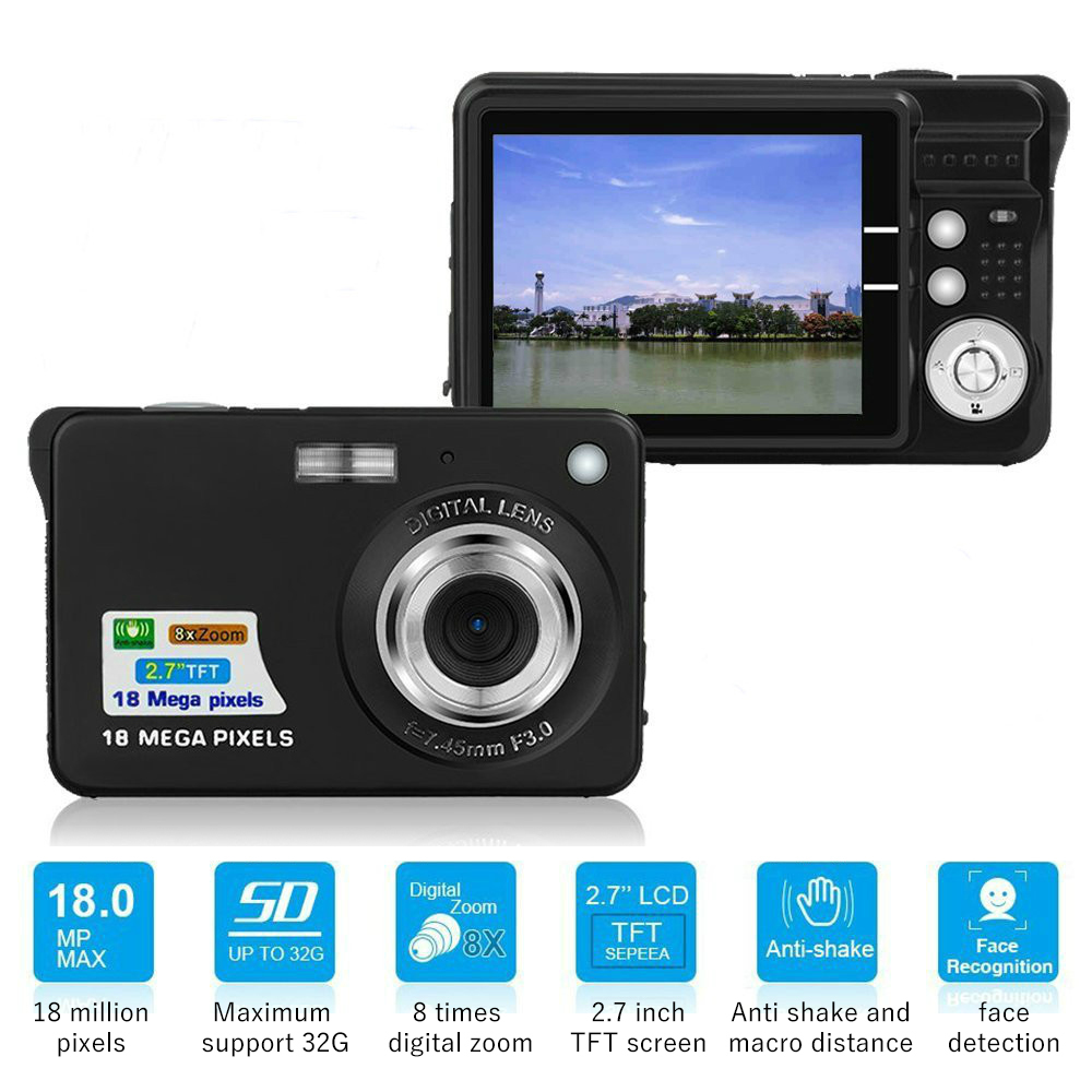 Ape Basics Portable Mini 8x Zoom TFT LCD HD Digital Camera Black at Mighty Ape NZ