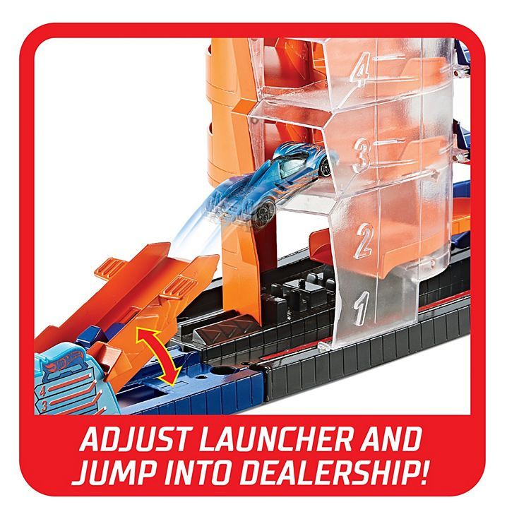hot wheels city super spin dealership loop playset
