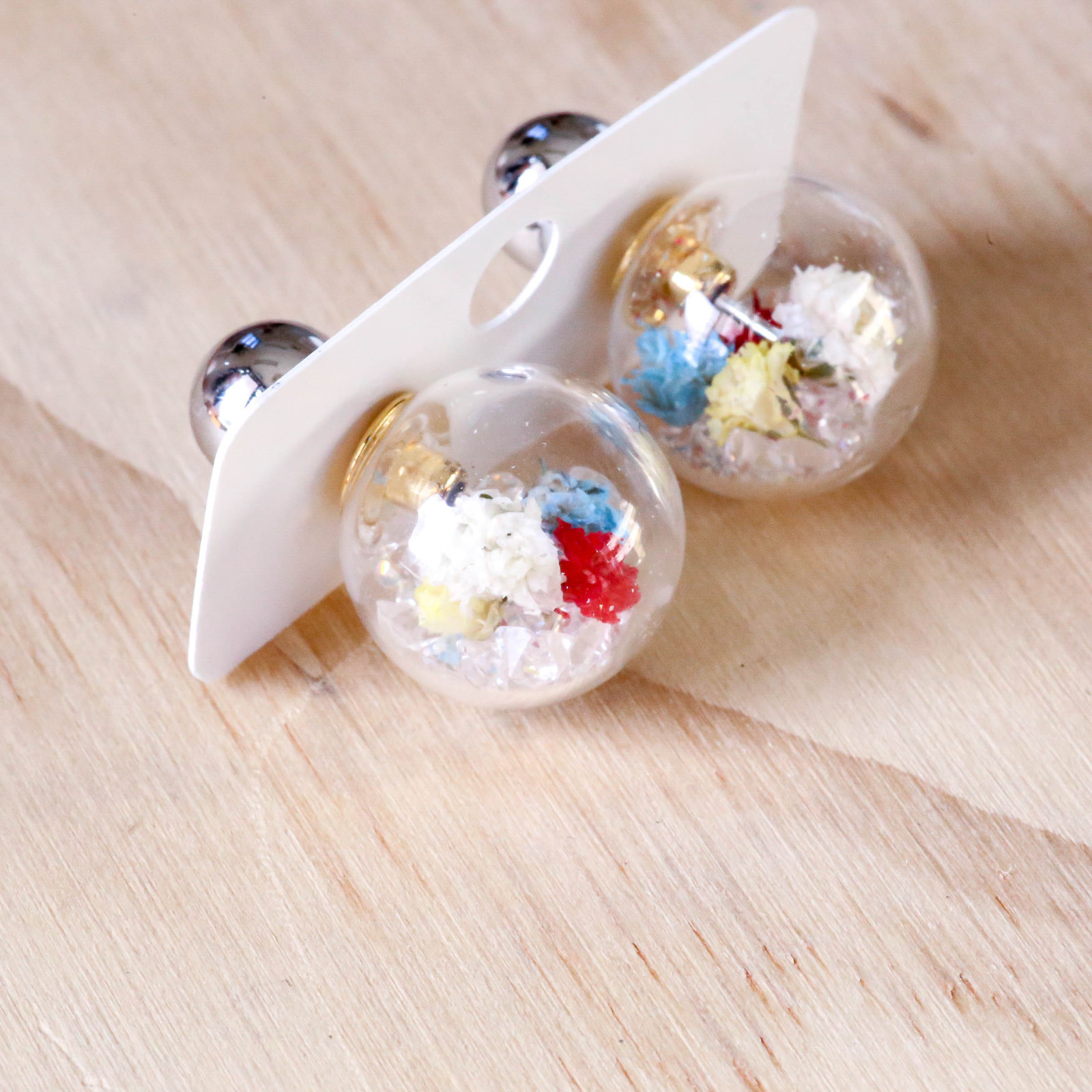 Short Story: Fantasy Bubble Earrings - Flower Multi image