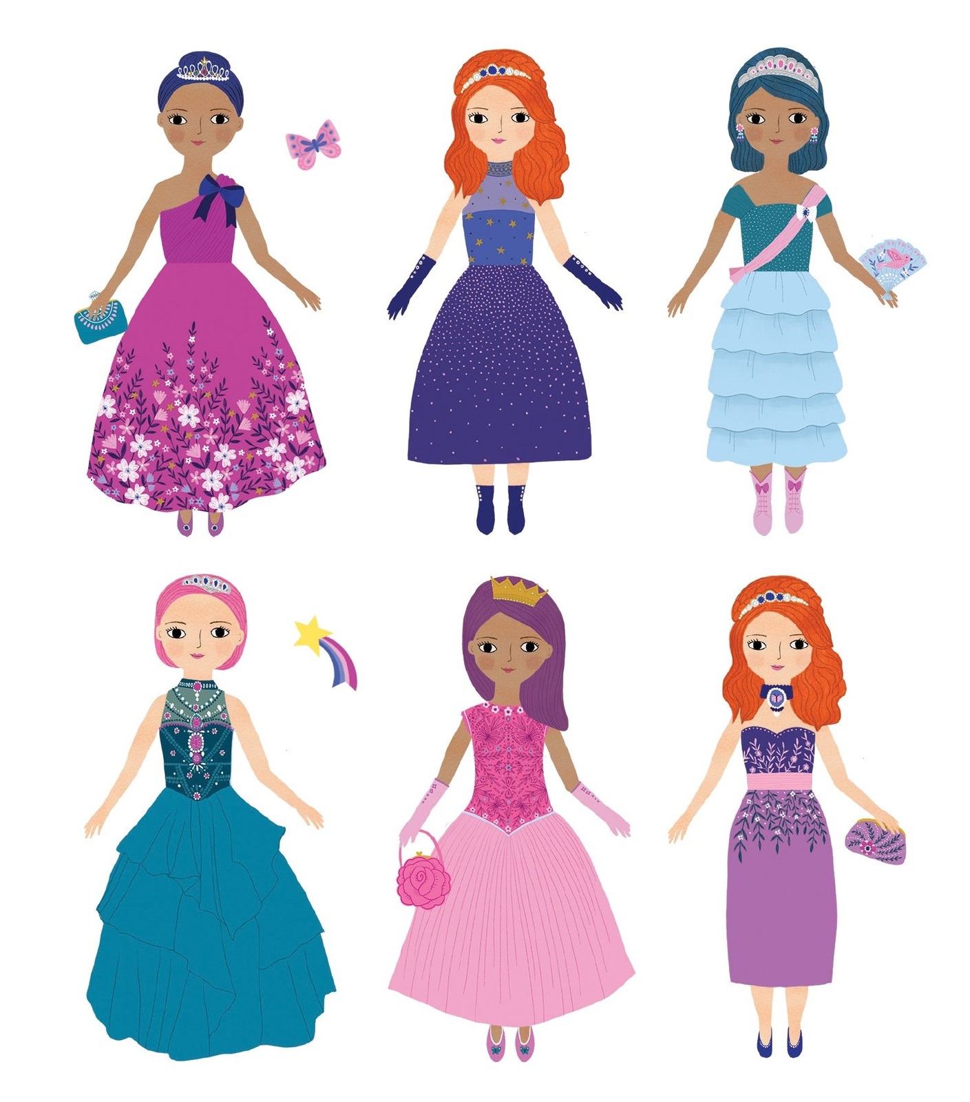 Mudpuppy: Princess Magic - Magnetic Dress-up