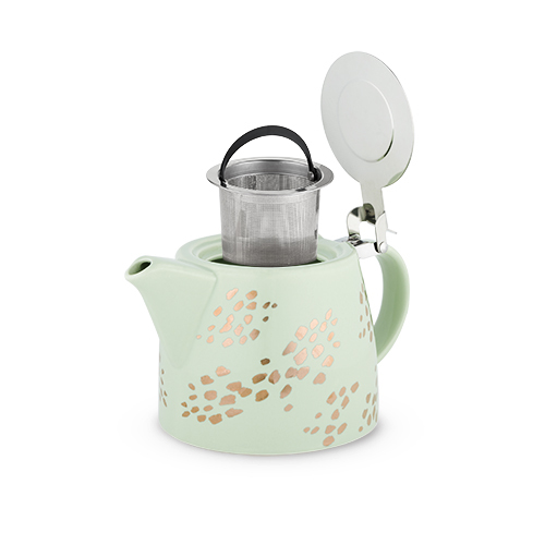 Harper Champagne Dots Ceramic Teapot & Infuser image