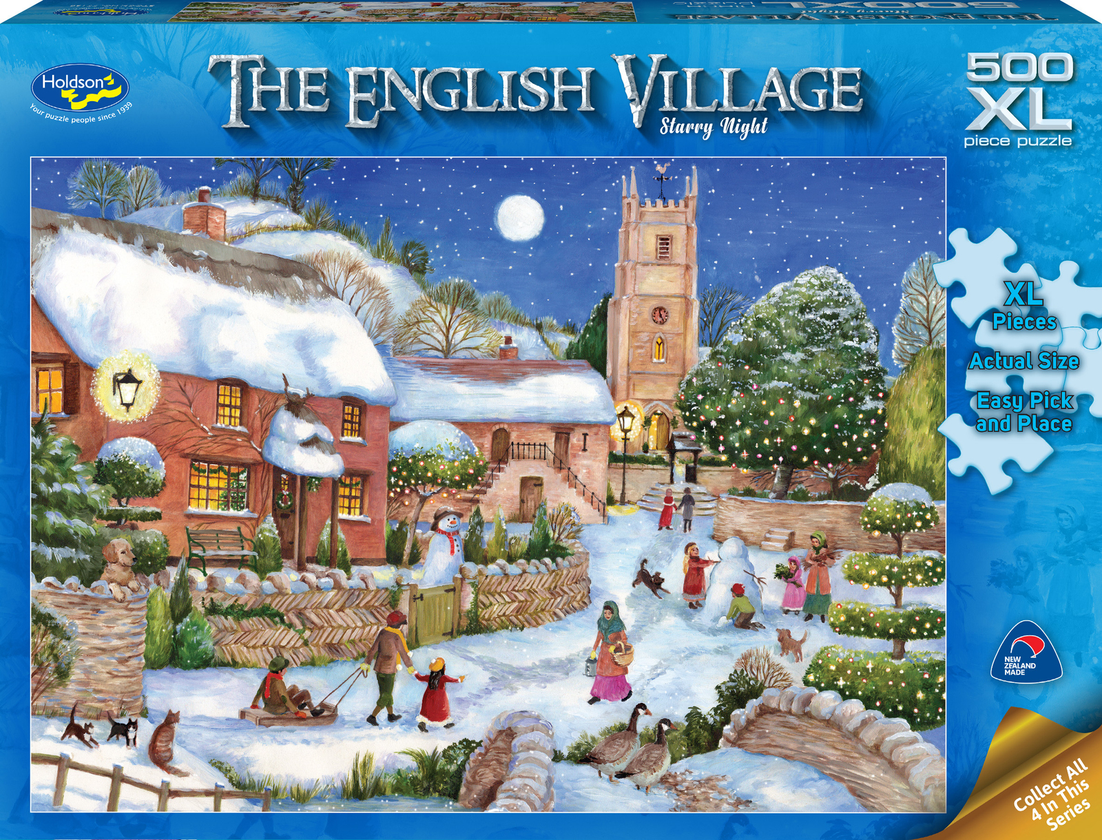 Holdson XL: 500 Piece Puzzle - The English Village S2 (Starry Nights) image