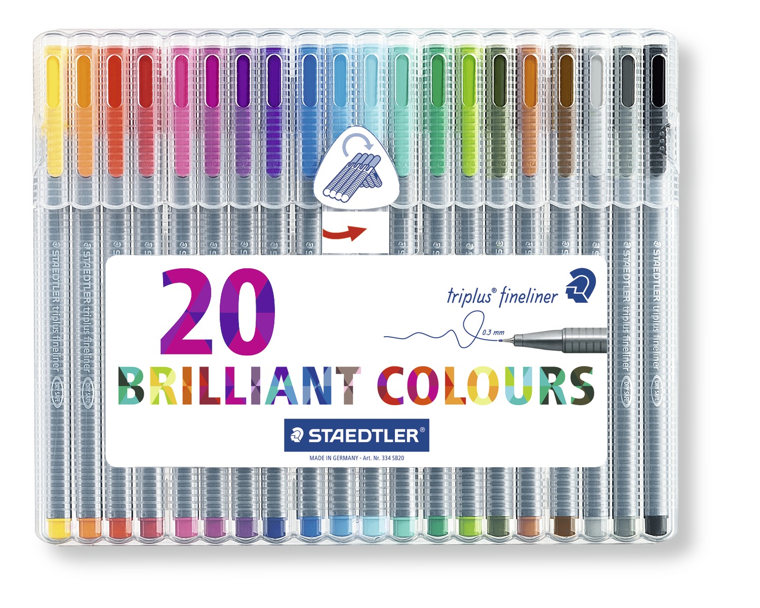 Staedtler 334 Triplus Fineliner Assorted Pkt20 image