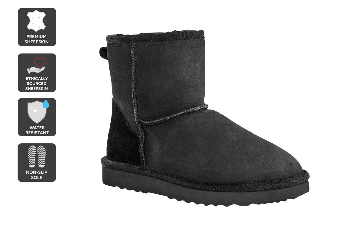UGG Outback Premium Double Face Sheepskin Short Classic Boot (Black,