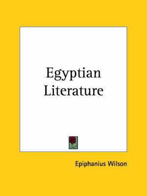 Egyptian Literature (1901) image