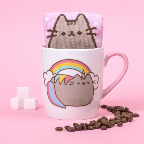 Pusheen the Cat Socks in a Mug - Pusheenicorn