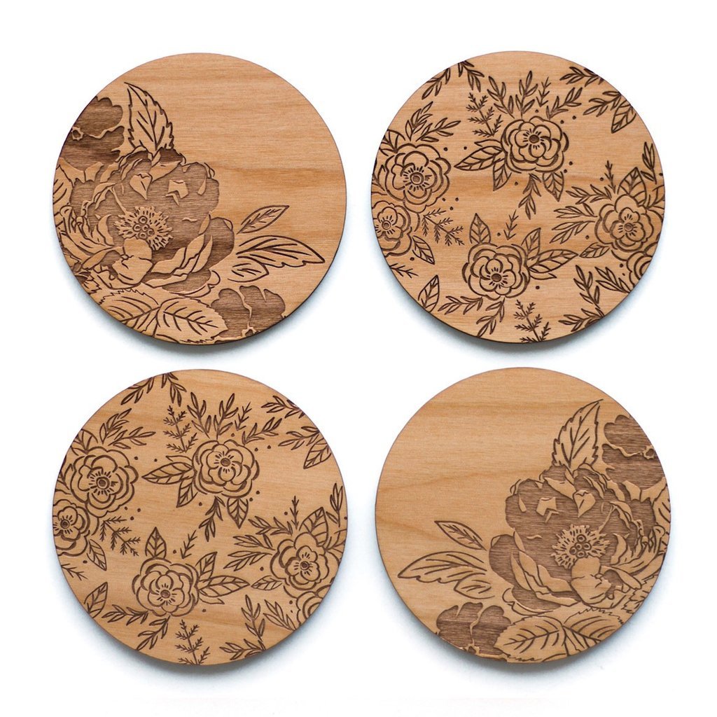 Cardtorial Floral Coasters