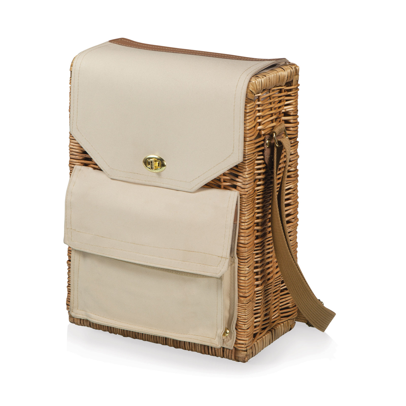 Picnic Time: Corsica Wine & Cheese Picnic Basket (Natural Willow) image