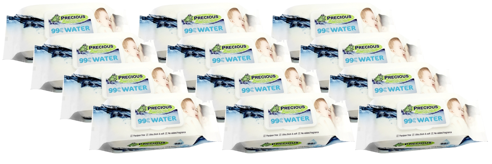 Precious - Water Wipes (80 Wipes, Carton 12) image