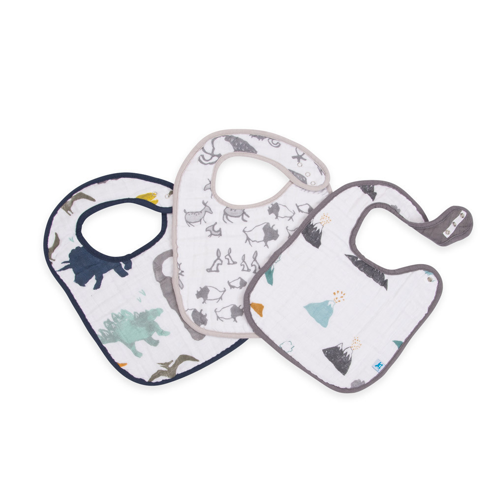 Little Unicorn - Muslin Classic Bib - Dino Friends (3 Pack) image