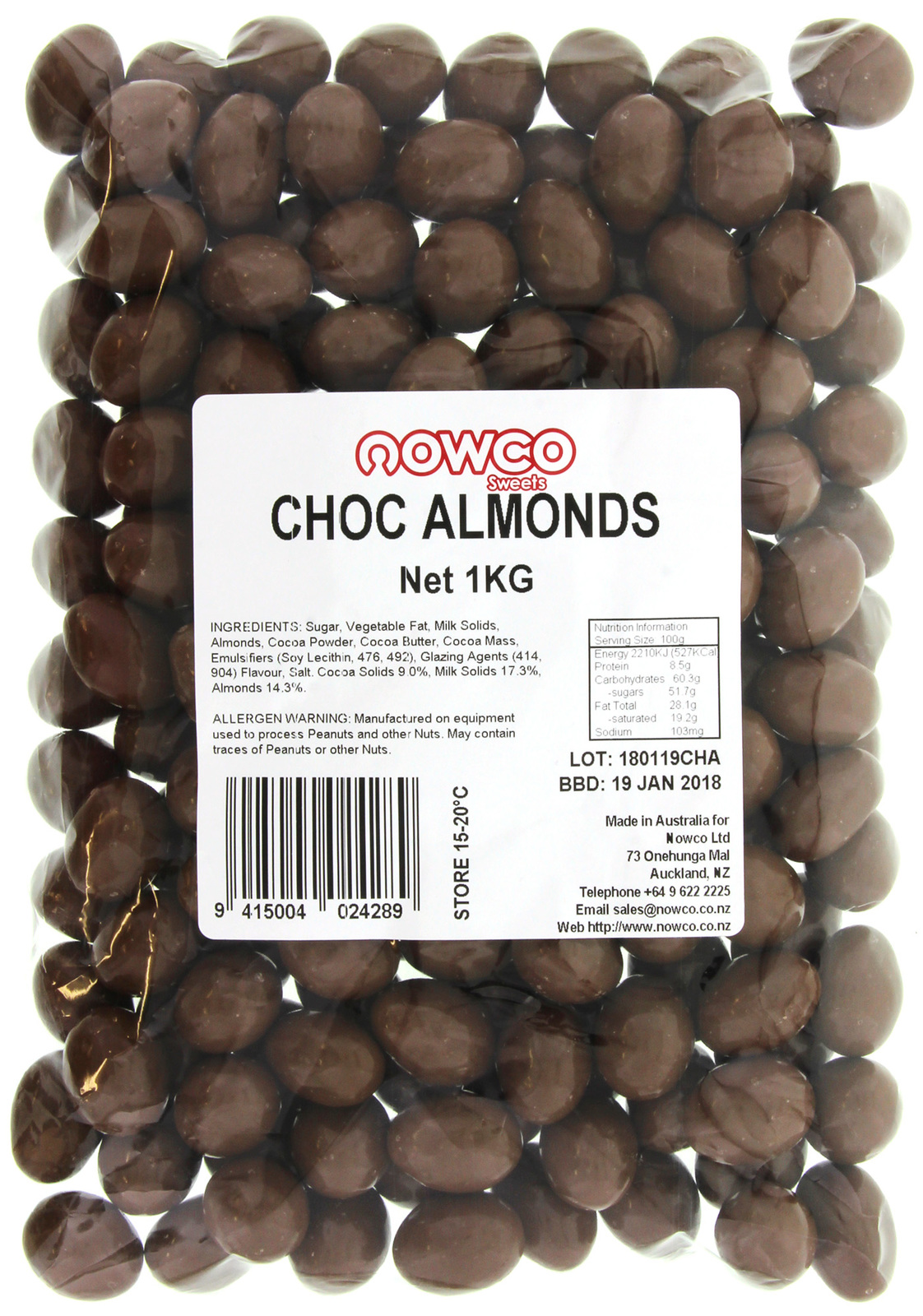 Nowco: Choc Almonds - 1kg image