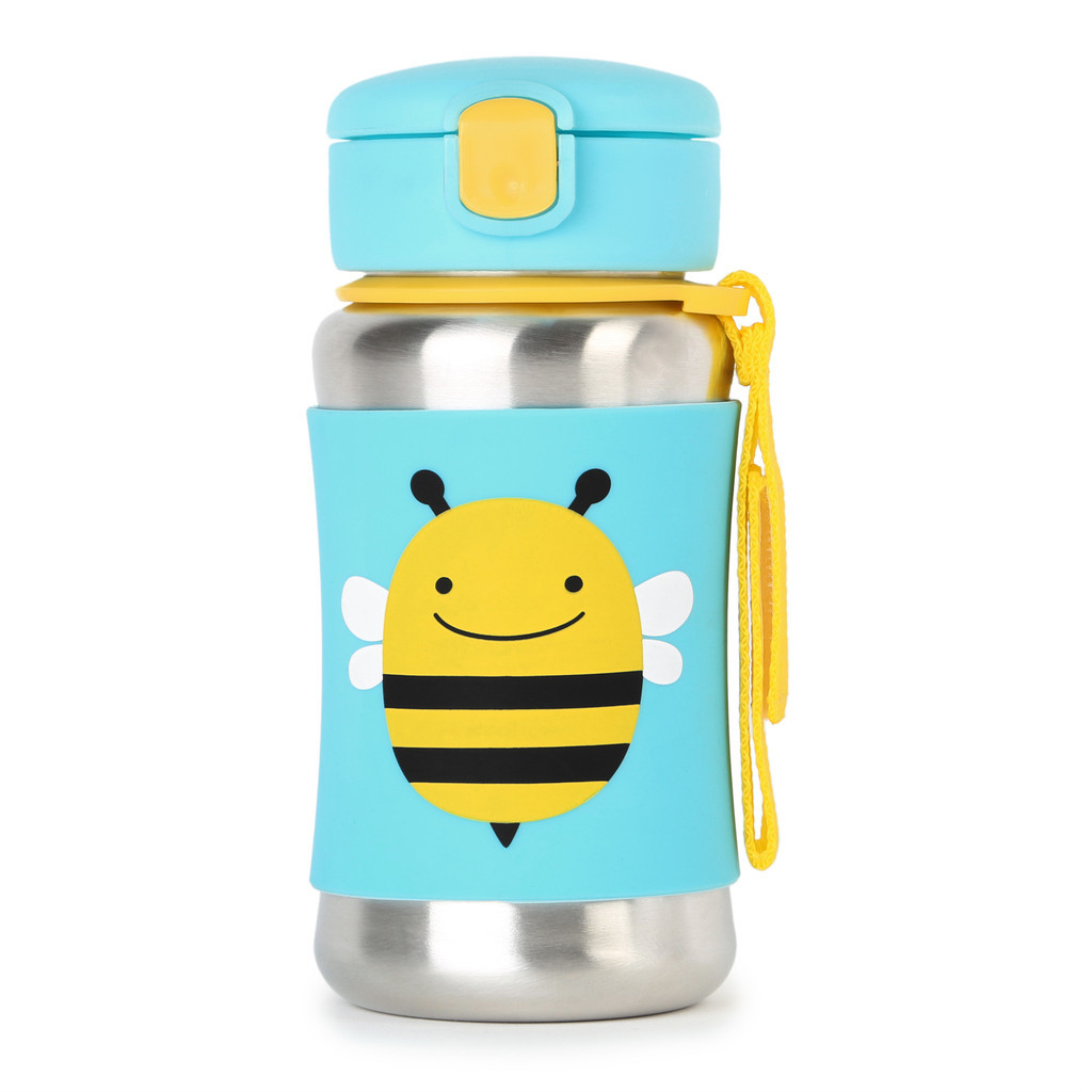 Skip Hop: Zoo Stainless Steel Straw Bottle - Bee image