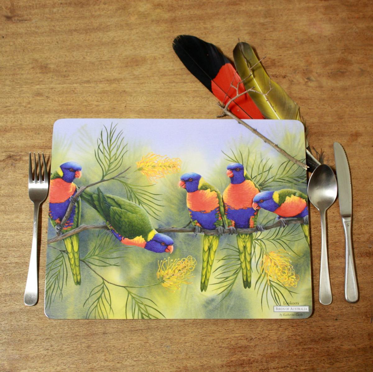 Maxwell & Williams Katherine Castle Birds of Australia Placemats (Set