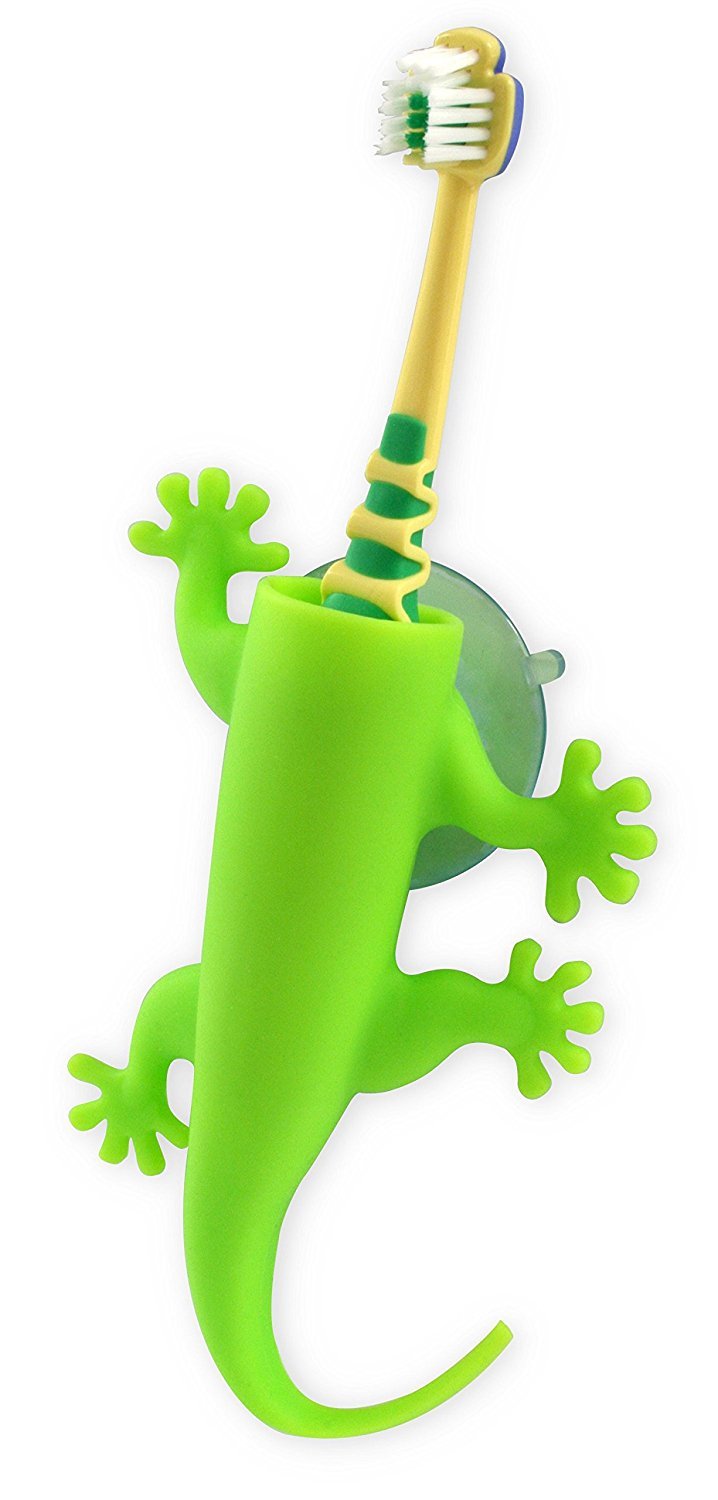 J-me: Larry the lizard Toothbrush Holder- Green