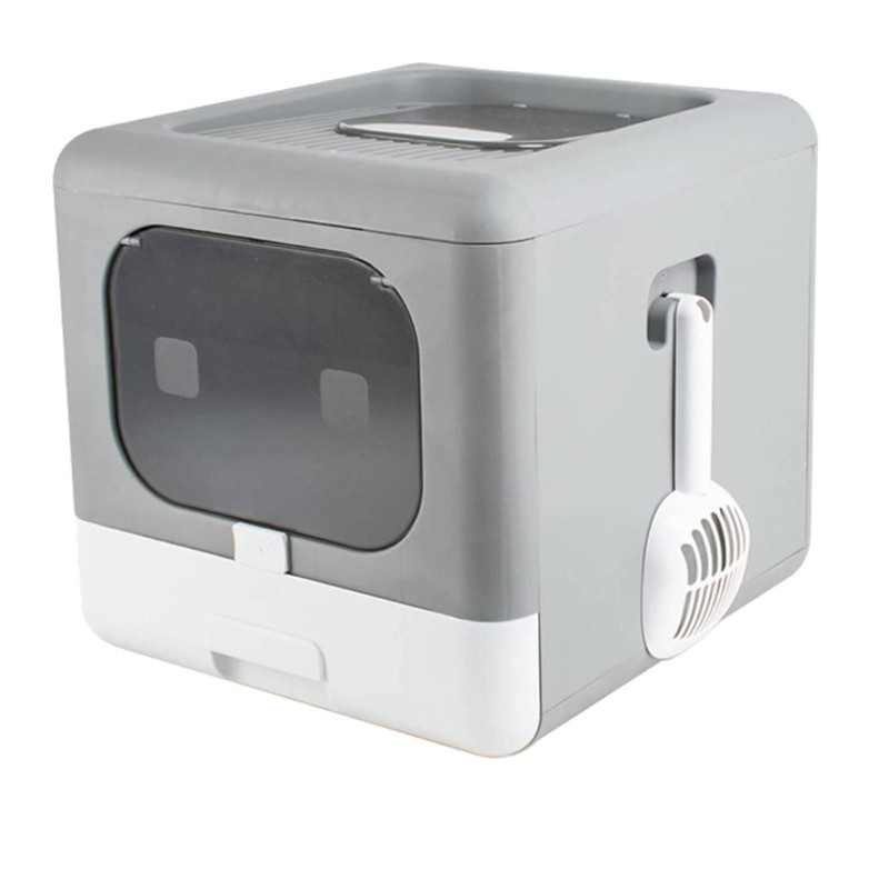 Buy Enclosed Cat Litter Box Grey at Mighty Ape NZ