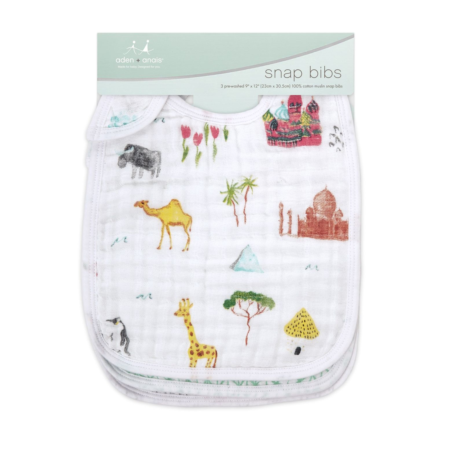 Aden + Anais: Classic Snap Bib - Around The World (3 Pack) image