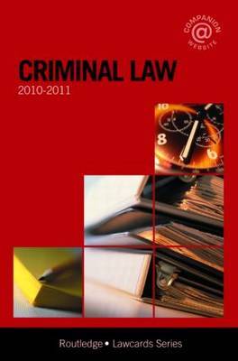 Criminal Lawcards: 2010-2011 by Russell Sandberg (Cardiff University) image
