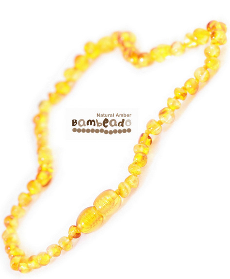 Bambeado Amber Necklace - Baby Bud - Honey