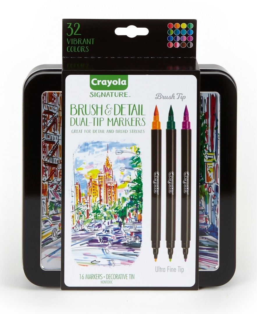 Crayola: Signature - Brush & Detail Dual Ended Markers (16pc)