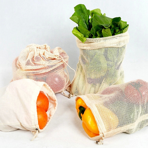Organic Cotton Reusable Produce Bags 5Pack (Large) at Mighty Ape