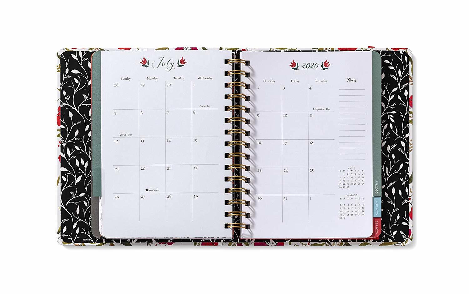 2020 High Note Dinara's Red Floral in Gold 18-Month Weekly Hardcover Planner image