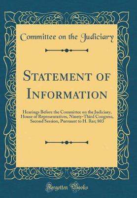 Statement of Information by Committee on the Judiciary image