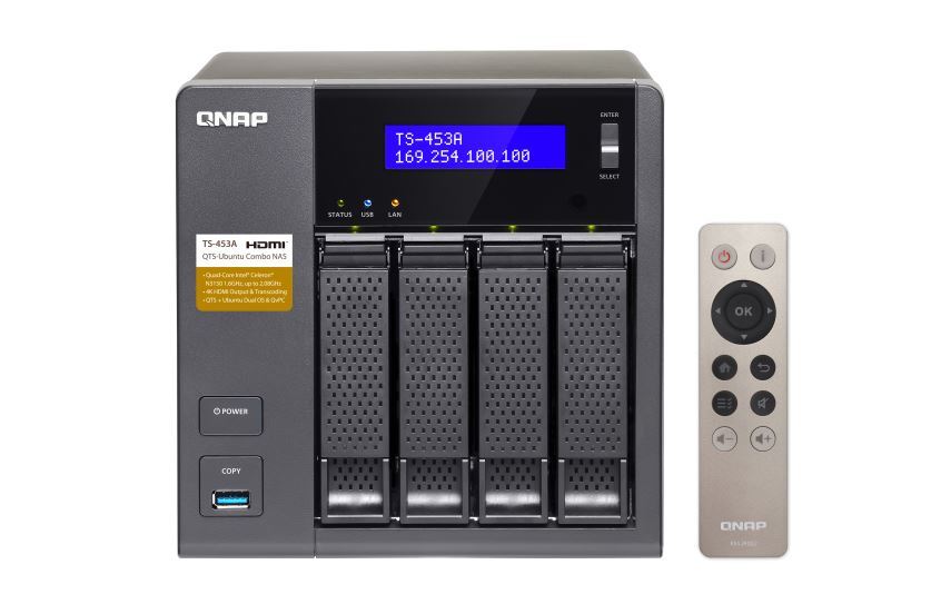 Qnap Ts-453A-4G, Nas, 4Bay (No Disk), 4Gb, Cel Qc-1.6Ghz, Usb, Gbe(4), Twr, 2Yr