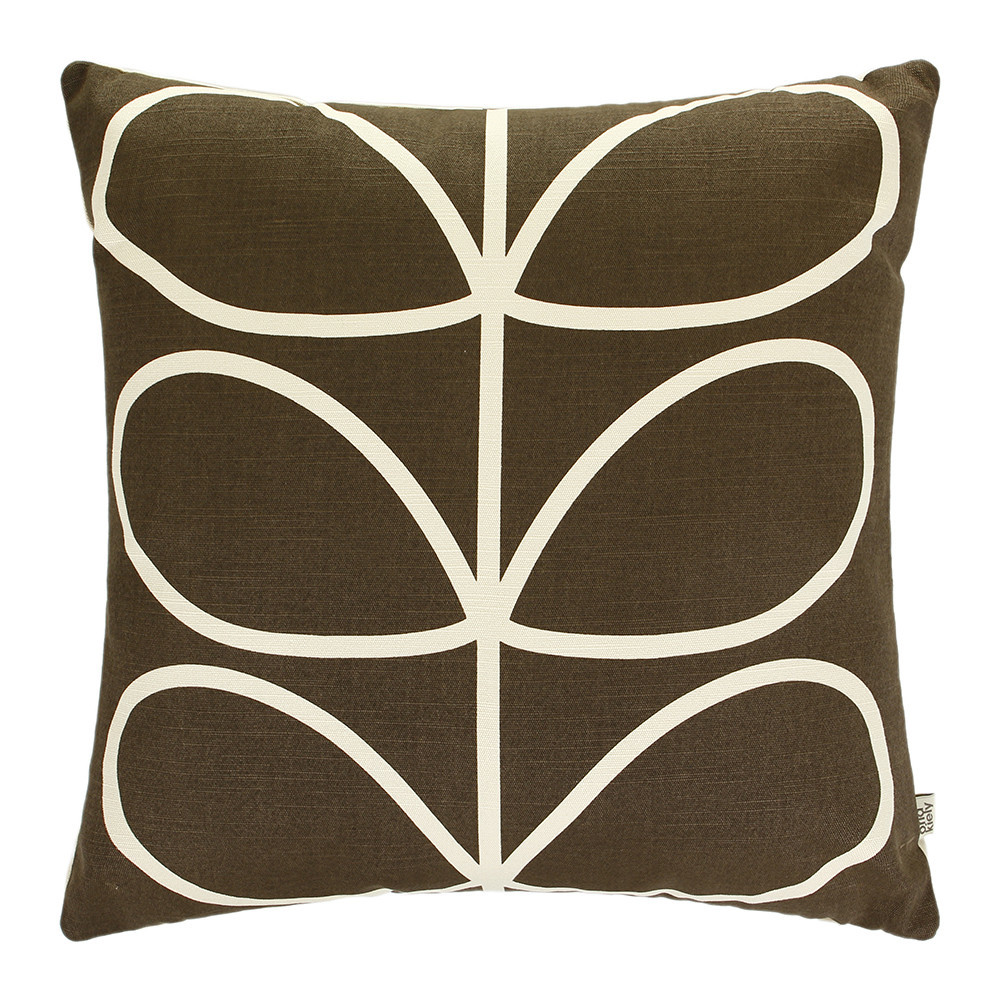 Orla Kiely Linear Stem Cushion Cover Chocolate at Mighty Ape NZ