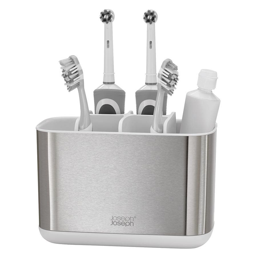 Joseph Joseph Easystore Steel Toothbrush Caddy (Large) at Mighty Ape NZ