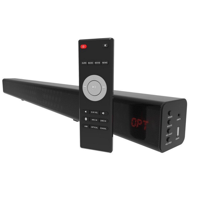 LASER Soundbar with Optical, FM and Bluetooth