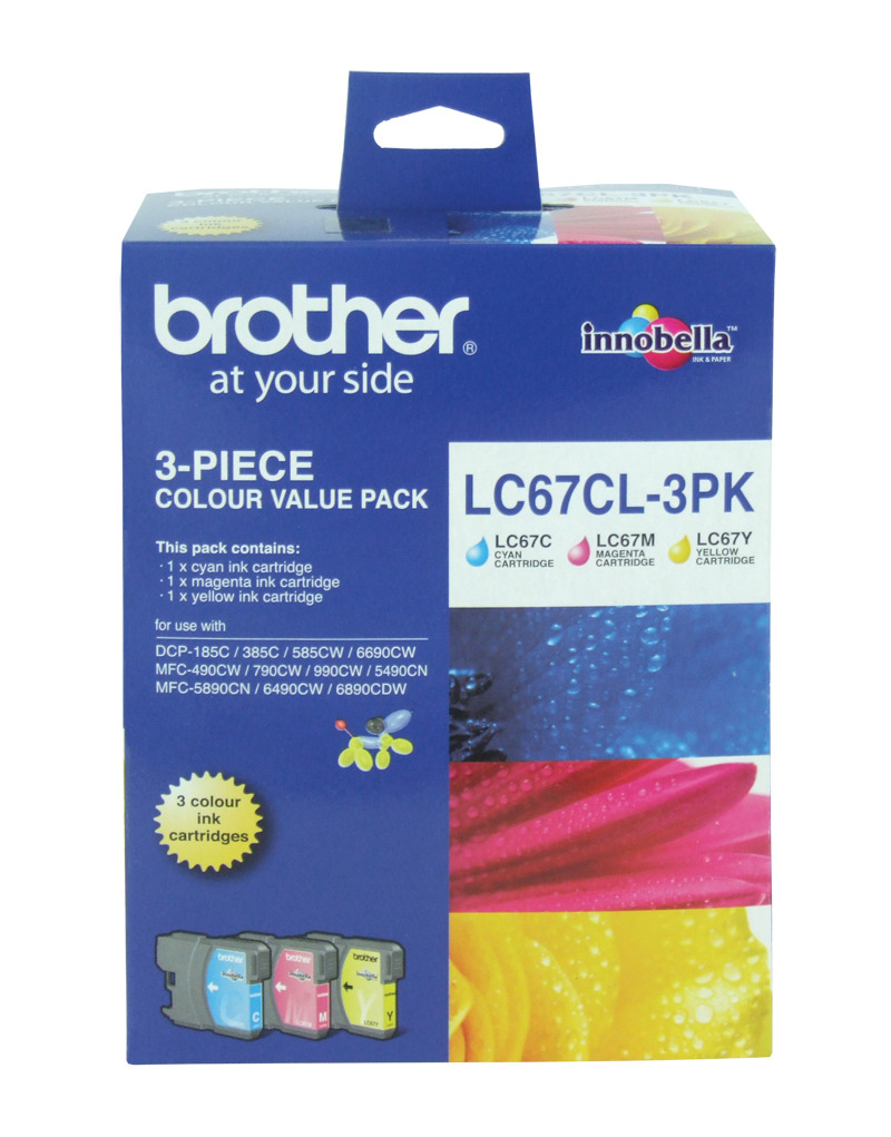 Buy Brother LC67CL3PK CMY Colour Ink Cartridges (Triple Pack) at