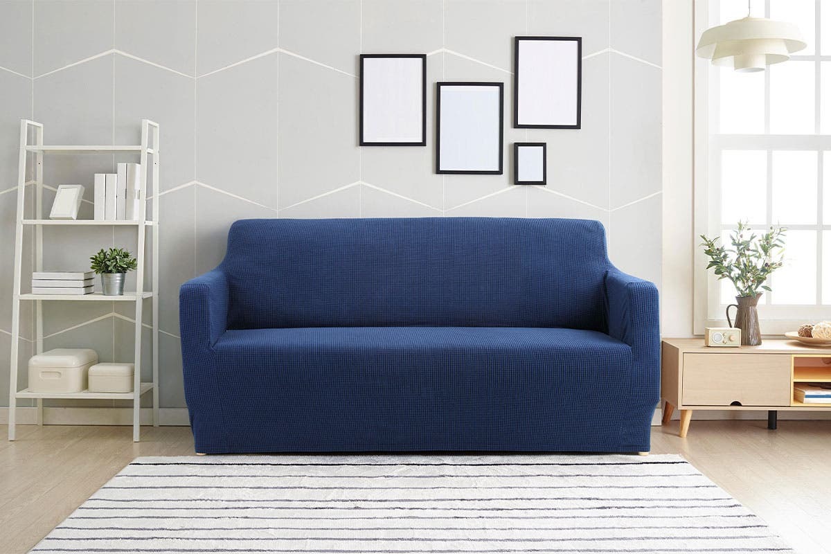Buy Ovela 2 Seater Sofa Cover Waffle Navy at Mighty Ape NZ