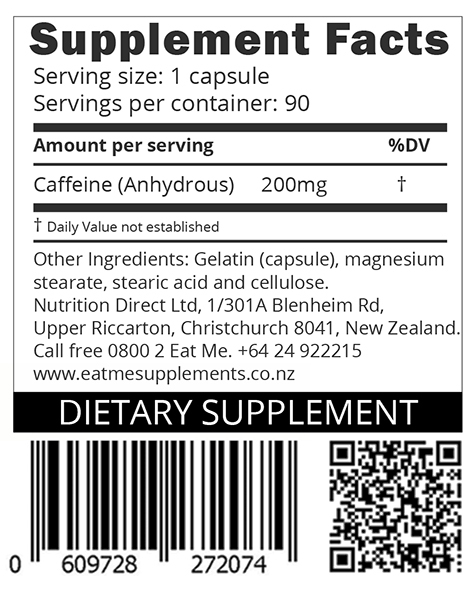 Eat Me Thermo Caffeine 90 Capsules 200mg image